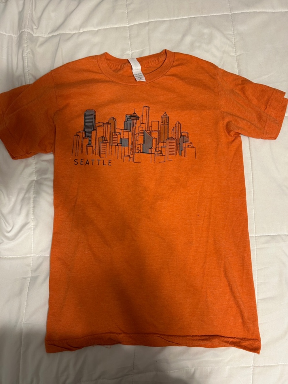 Seattle Skyline Orange Graphic Tee - Unbranded